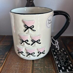 Petal & Pearl Margarita Drinks And Black Bow Mug Coquette New Year NEW